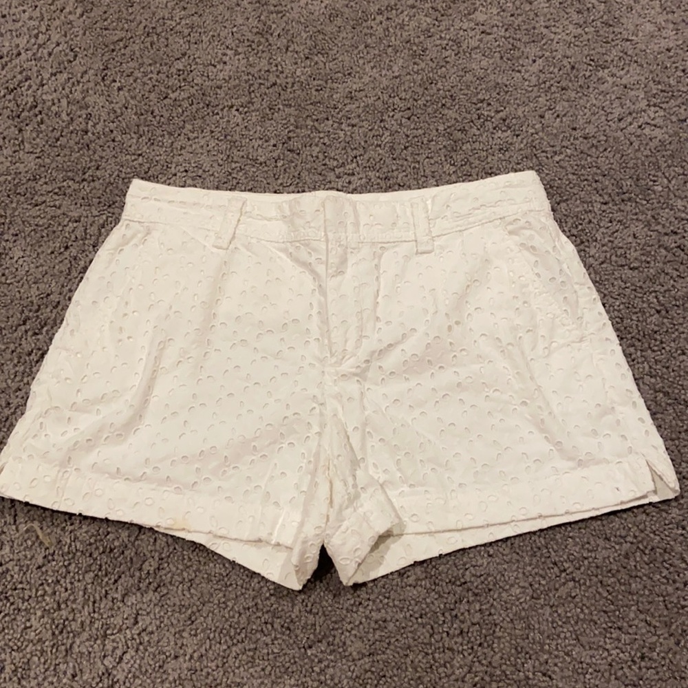 White Patterned Shorts
